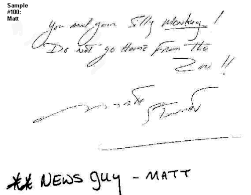 Handwriting Analysis Sample 100Matt