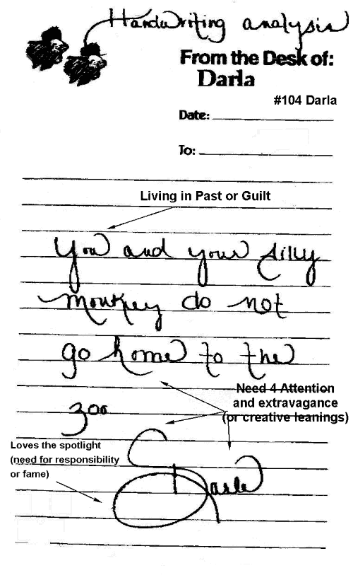 Handwriting Analysis Sample of Darla